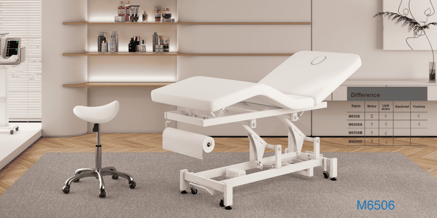 M6506 electric massage table with roller base