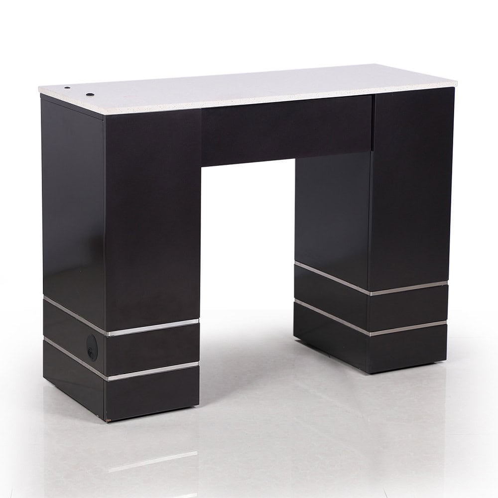 N106 Nail Salon Black Manicure Table with Drawers