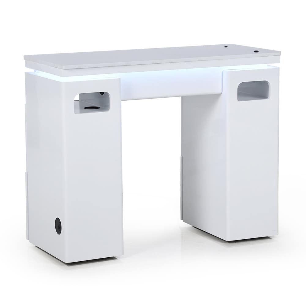 N156 Nail Salon White Manicure Table with Marble Top