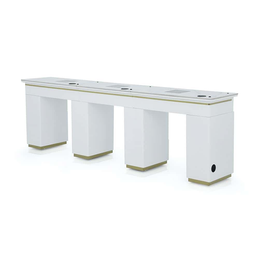 N153A-3 Luxury White Triple Nail Table Granite Top