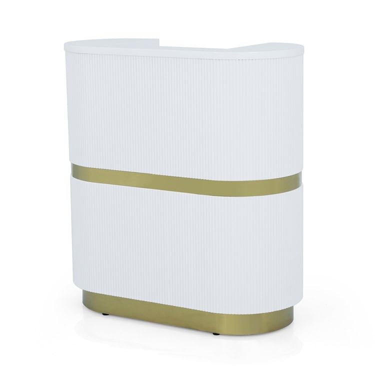 R042 Modern White Salon Reception Desk -1