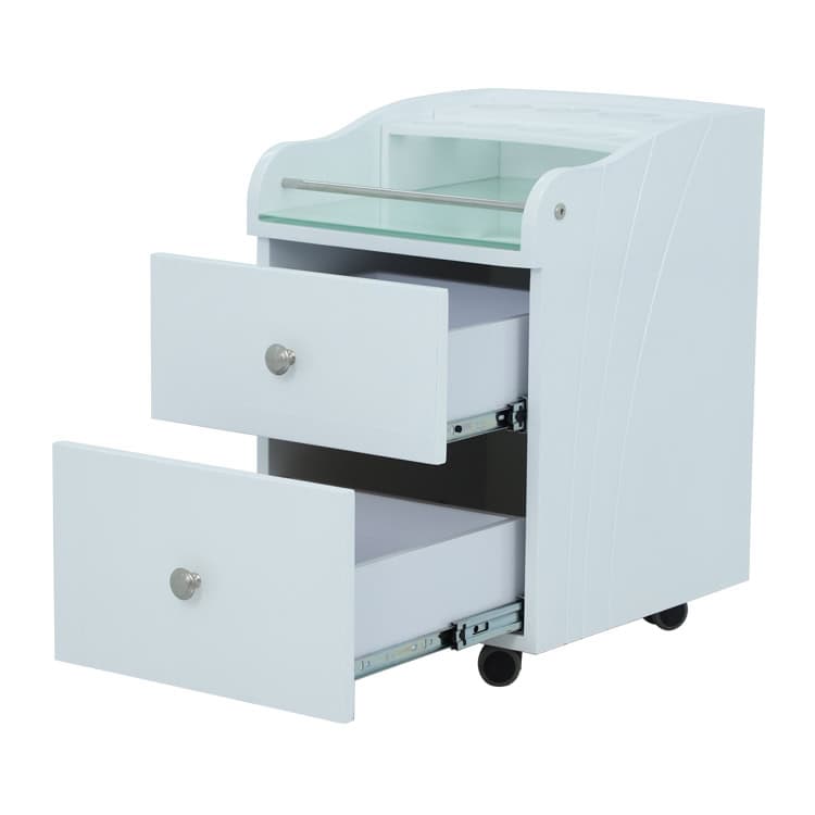 PT38 Nail Salon White Rolling Cart -6
