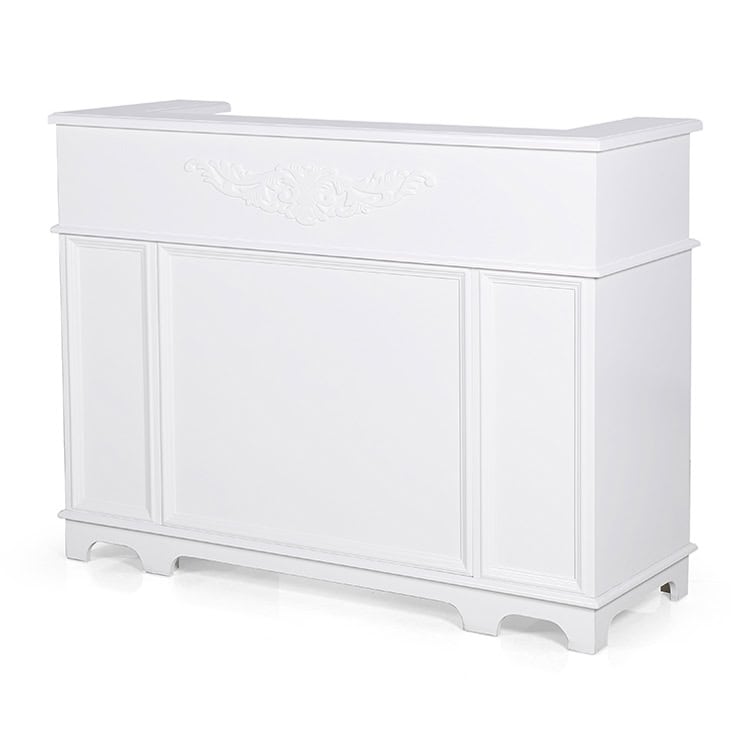 R027 White Salon Reception Desk -1