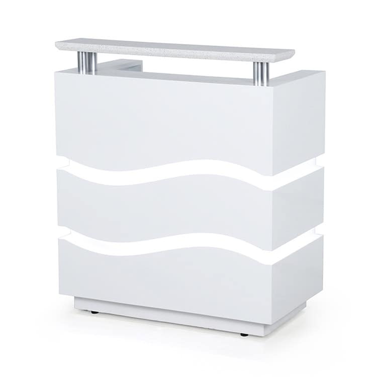 R035 Small Modern Salon Reception Desk with LED Light -1