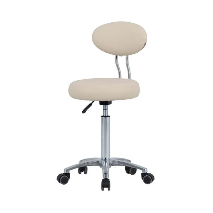SC-1025 Khaki Salon Stool with Backrest -1
