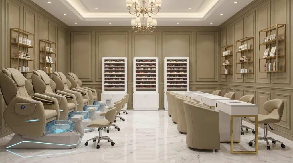 smart temperature control pedicure chair for luxury nail salons