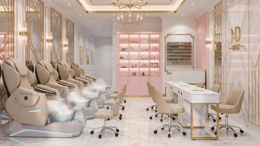 therapy mist pedicure chair for nail salon